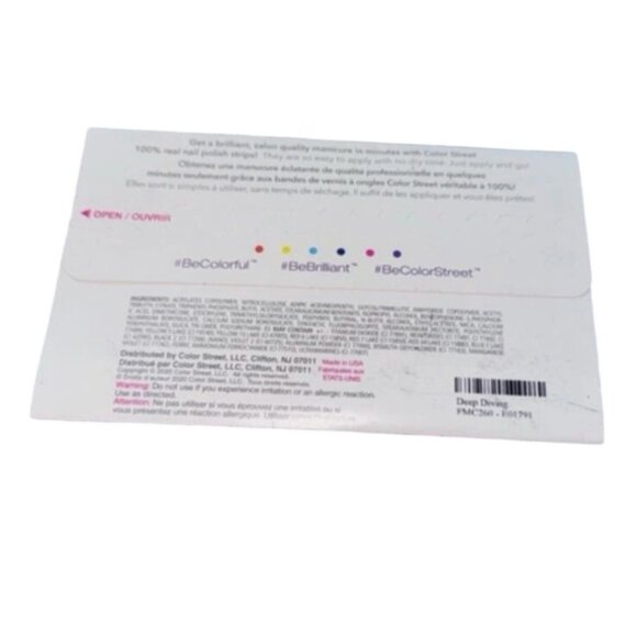 Color Street Deep Diving 16 Nail Polish Strips Dark Blue Long Lasting Easy Apply - Picture 2 of 2